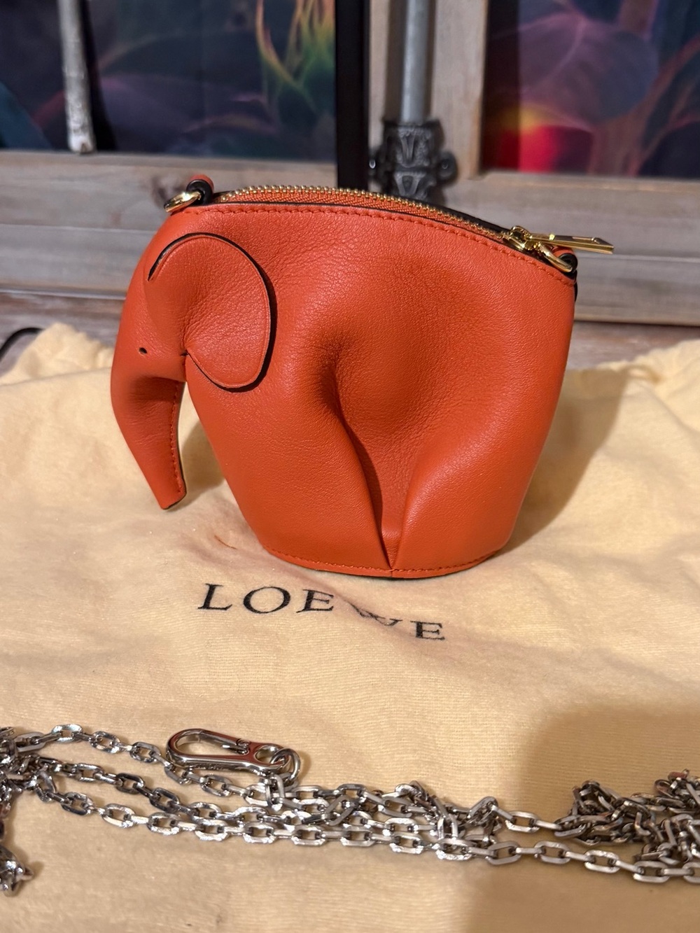 Loewe Orange Elephant Crossbody